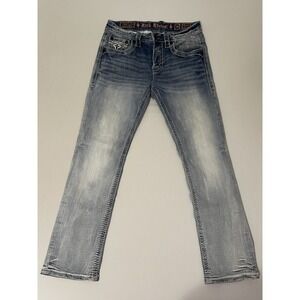 Rock Revival Klarson Straight Jeans 34x32 Buckle Rodeo